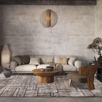 Belgravia Cobble BLG01 Modern Abstract Distressed Cobbles Metallic Shimmer Soft Textured Hi-Lo Polyblend Short Pile Mocha/Taupe/Ivory/Black/Stone Grey/Sand Rug-Desire Rugs-Rug Love - The Most Loved Rug Store